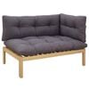 vidaXL Ecksofa Einheit Helles Akazie und Dunkelgrau 132 x 92 x 82 cm