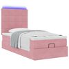 vidaXL Ottoman-Bett mit Matratzen & LEDs Rosa 100x200 cm Samt