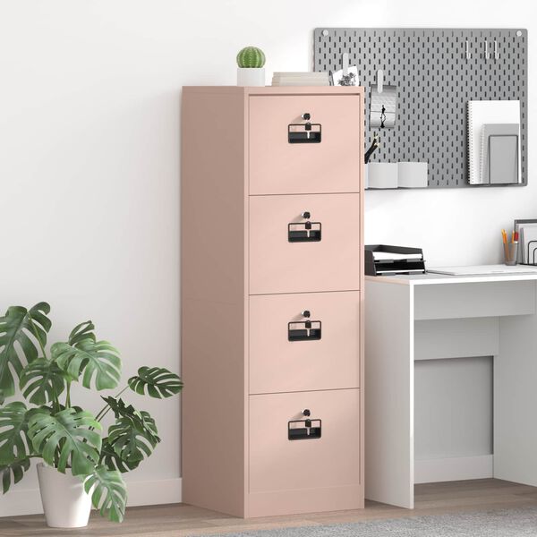 vidaXL Aktenschrank Rosa 44 x 50 x 106,5 cm Kaltgewalzter Stahl