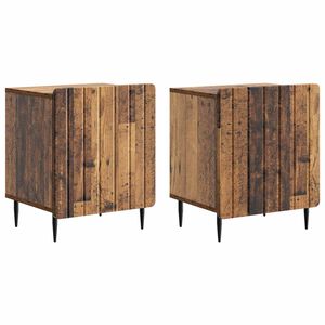 vidaXL Nachttisch 2 Stk. Altholz 43 x 34,5 x 52 cm Holzwerkstoff