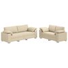 vidaXL Sofa 2 Stk. Creme Stoff