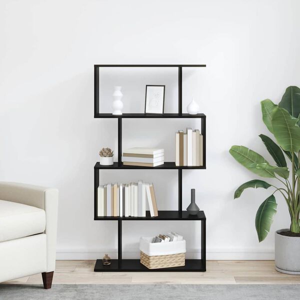 vidaXL B&uuml;cherregal Schwarz Eichen-Optik 70 x 24 x 129 cm Holzwerkstoff