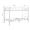vidaXL Etagenbett Weiß Metall 90×200 cm