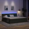 vidaXL Bett mit Stauraum und LED mit LED Dunkelgrau 200 x 200 cm Stoff