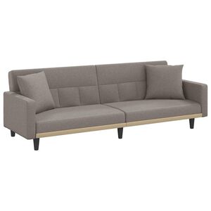 vidaXL Schlafsofa mit Kissen Taupe Stoff
