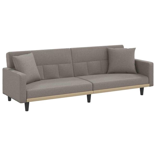 vidaXL Schlafsofa mit Kissen Taupe Stoff