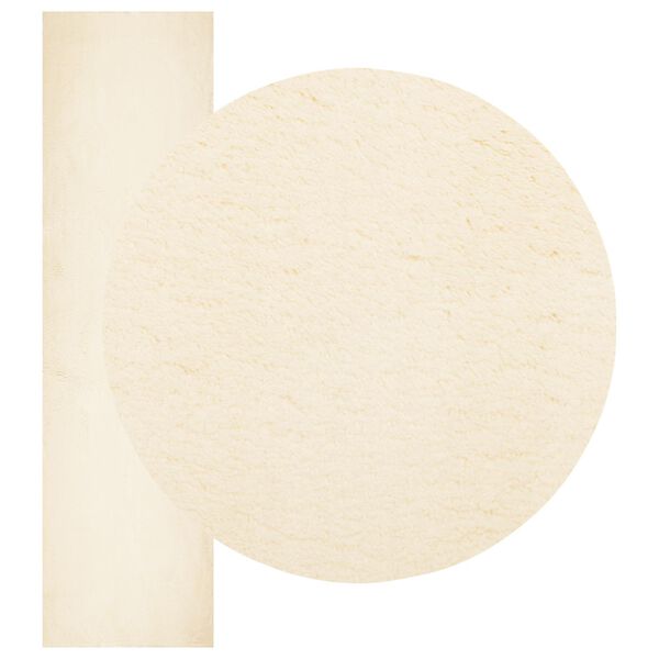vidaXL Bereichsteppiche HUARTE Creme 1000 x 80 cm Polyester
