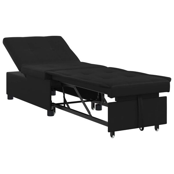 vidaXL Pull-Out Schlafsofa 67cm Schwarz Mikrofaser
