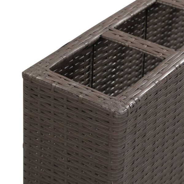 vidaXL Garten-Hochbeet mit 4 T&ouml;pfen 80x22x79 cm Poly Rattan Braun