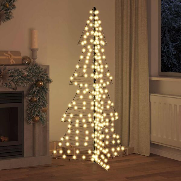 vidaXL Weihnachtsbaum mit 240 LEDs Warmes Wei&szlig; 180 cm Rattan
