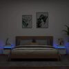 vidaXL Nachttische mit LED-Leuchten 2 Stk. Wei&szlig; 40x39x48,5 cm