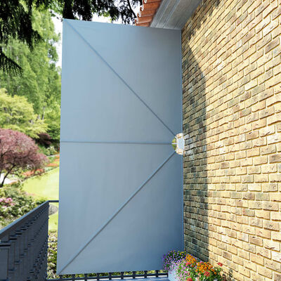 vidaXL Faltbarer Terrassen-Seitenfächer Grau 400×200 cm