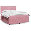 vidaXL Boxspringbett mit Matratze Rosa 180x200 cm Samt
