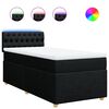 vidaXL Boxspringbett mit Matratze Schwarz 100x200 cm Stoff