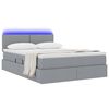 vidaXL Bett mit Stauraum und LED Hellgrau 140 x 200 cm Polyester