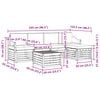 vidaXL Outdoor-Sofagarnitur 6 pcs Natur und Creme Massivholz Akazie