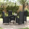 vidaXL Garten Essgruppe mit Kissen 5 pcs Schwarz Poly-Rattan