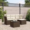 vidaXL 5-tlg. Garten-Sofagarnitur mit Kissen Braun Poly Rattan