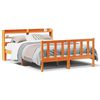 vidaXL Bettgestell mit Kopfteil ohne Matratze Wachsbraun 140x200 cm