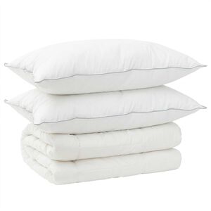vidaXL Bettdecke und Kissen Set 3 stk. 200x200 cm 4 Jahreszeiten Wolle
