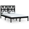 vidaXL Massivholzbett Schwarz Kiefer 140x190 cm