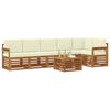 vidaXL Ecksofa Set mit Kissen 7 pcs Natur und Creme Massivholz Akazie