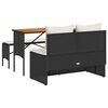 vidaXL 3-tlg. Garten-Essgruppe mit Kissen Schwarz Poly Rattan