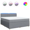 vidaXL Boxspringbett mit Matratze Hellgrau 180x200 cm Stoff