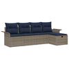 vidaXL Gartensofa-set 5 stk. Grau und Marineblau Poly-Rattan