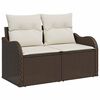 vidaXL Garten-Sofa-Set mit Kissen 11 pcs Braun Poly Rattan