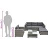 vidaXL 6-tlg. Garten-Lounge-Set mit Auflagen Poly Rattan Grau