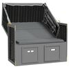 vidaXL Strandkorb mit Dach Polyrattan & Massivholz Anthrazit & Schwarz
