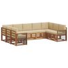 vidaXL Sofagarnituren 9 pcs Natur und Beige Massivholz Akazie