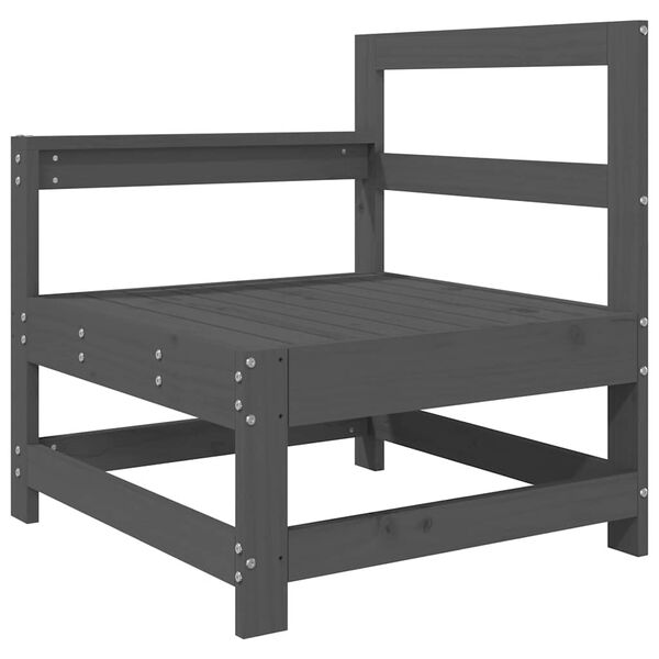 vidaXL Gartenstuhl mit Kissen Grau Massivholz Kiefer