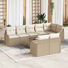 vidaXL Gartensofa-set 9 pcs Beige Poly-Rattan
