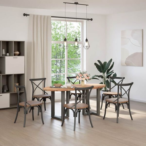 vidaXL Esstisch Hellbraun 200x100x74 cm Massivholz Eiche Oval