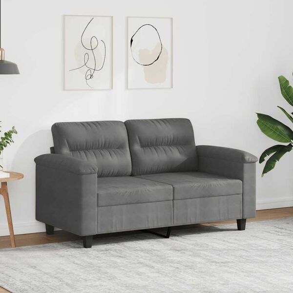 vidaXL 2-Sitzer-Sofa Dunkelgrau 120 cm Mikrofasergewebe