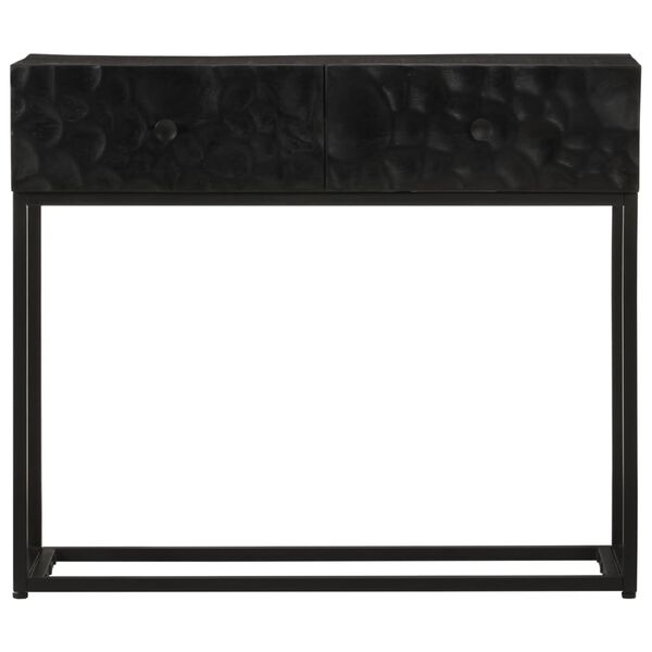 vidaXL Konsolentisch Schwarz 90x30x76 cm Massivholz Mango und Eisen