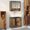 vidaXL Badezimmerm&ouml;bel-Set mit Regal 2 pcs Altholz Holzwerkstoff