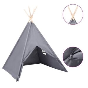 vidaXL Kinder Tipi-Zelt mit Tasche Pfirsichhaut Grau 120x120x150 cm