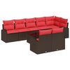 vidaXL Gartensofa-set 9 pcs Braun Poly-Rattan