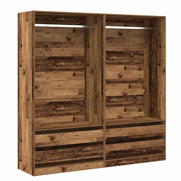 vidaXL Kleiderschrank Altholz-Optik 100x50x200 cm Holzwerkstoff