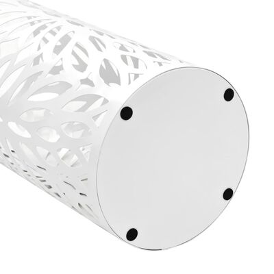 vidaXL Regenschirmständer Blattmotiv Stahl Weiß