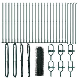 vidaXL Zaunpfosten Gr&uuml;n 50 x 0,8 m (36 mm Maschen) Stahl und PVC