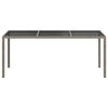 vidaXL Gartentisch Grau 190x90x75 cm Geh&auml;rtetes Glas und Poly Rattan