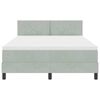 vidaXL Boxspringbett mit Matratze Hellgrau 140 x 200 cm Samt