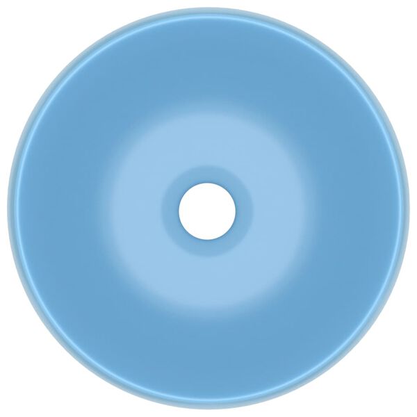 vidaXL Luxuriöses Waschbecken Rund Matt Hellblau 40x15 cm Keramik