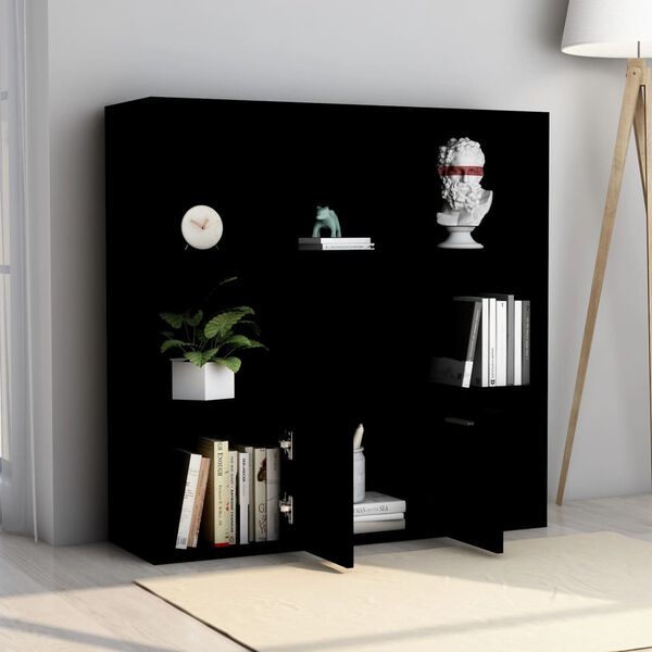 vidaXL Bücherregal Schwarz 98x30x98 cm Holzwerkstoff