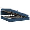 vidaXL LED-Speicherbett mit Matratze Blau 200 x 200 cm Stoff