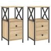 vidaXL Nachttische 2 Stk. Sonoma-Eiche 34x35,5x70 cm Holzwerkstoff